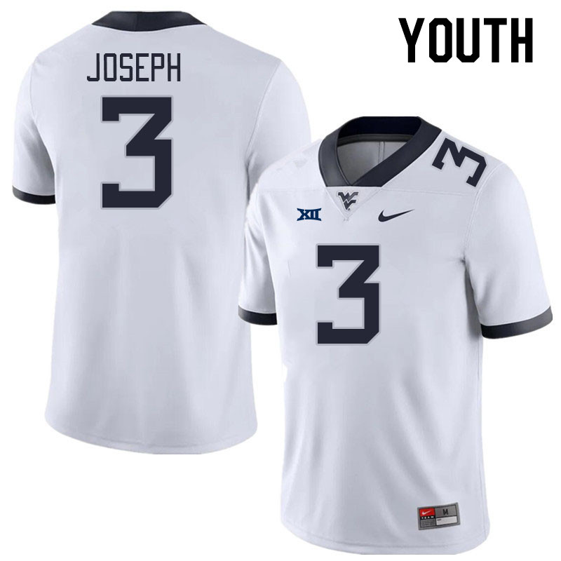 Youth #3 Jaheem Joseph West Virginia Mountaineers College Football Jerseys Stitched Sale-White